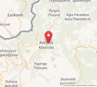 Map of Kónitsa, Epirus