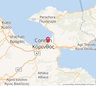 Map of Kórinthos, Peloponnese
