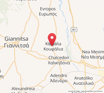 Map of Koufália, Central Macedonia