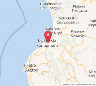 Map of Kyparissía, Peloponnese