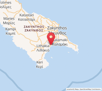 Map of Laganás, Ionian Islands