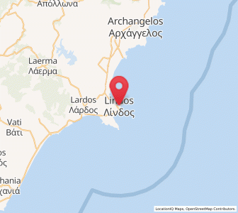 Map of Líndos, South Aegean