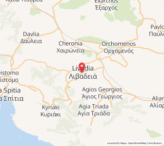 Map of Livadeiá, Central Greece