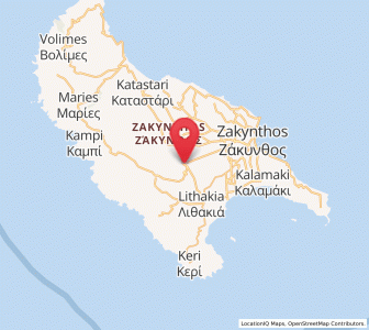 Map of Makhairádhon, Ionian Islands
