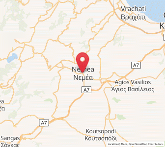 Map of Neméa, Peloponnese