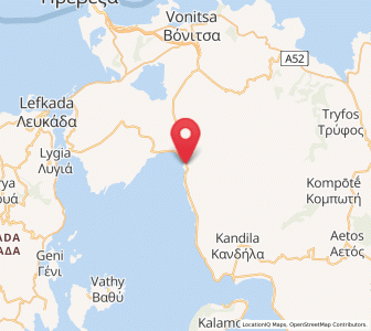 Map of Pálairos, West Greece