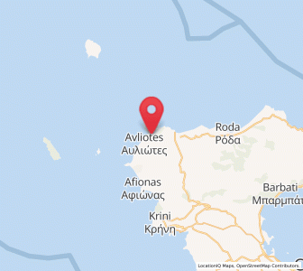 Map of Perouládes, Ionian Islands