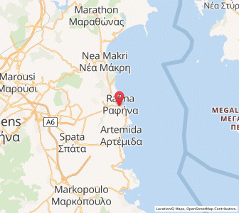 Map of Rafína, Attica