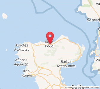 Map of Róda, Ionian Islands