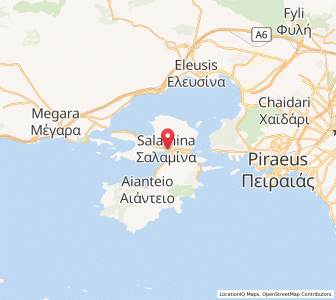 Map of Salamína, Attica