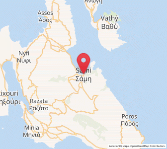 Map of Sámi, Ionian Islands