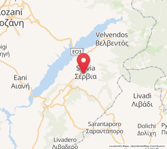 Map of Sérvia, West Macedonia