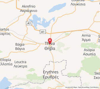 Map of Thívai, Central Greece