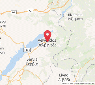 Map of Velventós, West Macedonia