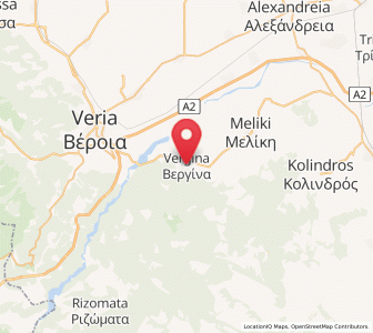Map of Vergína, Central Macedonia