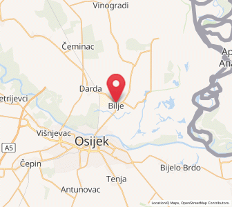 Map of Bilje, County of Osijek-Baranja