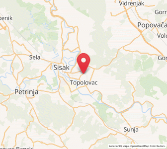 Map of Budaševo, County of Sisak-Moslavina