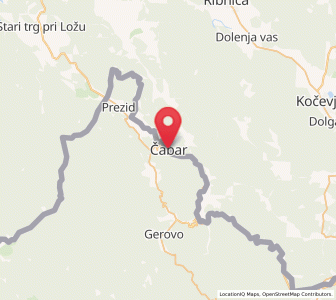 Map of Čabar, County of Primorje-Gorski Kotar