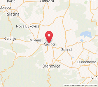 Map of Čačinci, County of Virovitica-Podravina