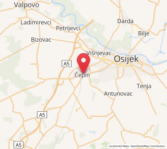 Map of Čepin, County of Osijek-Baranja