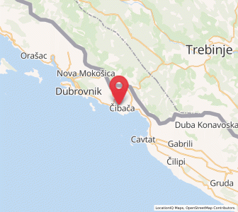 Map of Čibača, Dubrovnik-Neretva