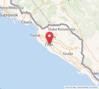 Map of Čilipi, Dubrovnik-Neretva