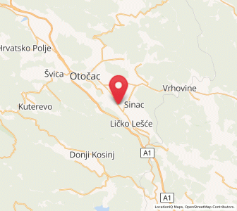 Map of Čovići, County of Lika-Senj