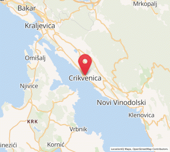 Map of Crikvenica, County of Primorje-Gorski Kotar