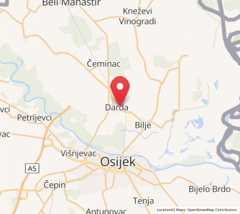 Map of Darda, County of Osijek-Baranja