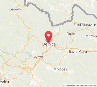 Map of Delnice, County of Primorje-Gorski Kotar