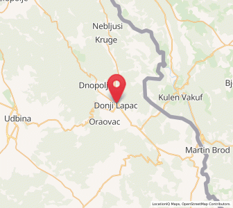Map of Donji Lapac, County of Lika-Senj
