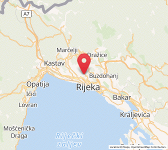 Map of Drenova, County of Primorje-Gorski Kotar