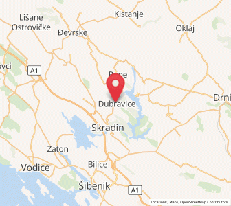 Map of Dubravice, Šibenik-Knin
