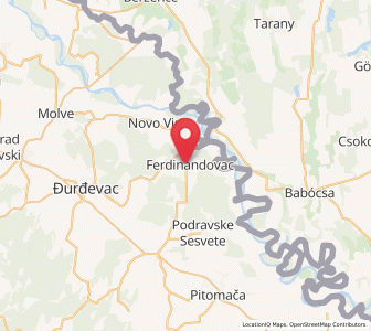 Map of Ferdinandovac, County of Koprivnica-Križevci