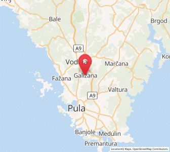 Map of Galižana, Istria