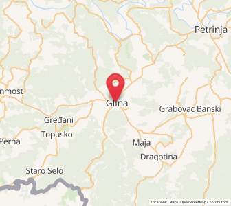 Map of Glina, County of Sisak-Moslavina