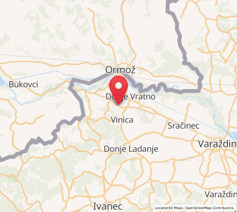 Map of Gornje Vratno, County of Varaždin
