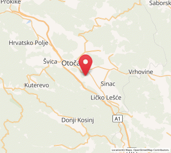 Map of Gornji Prozor, County of Lika-Senj