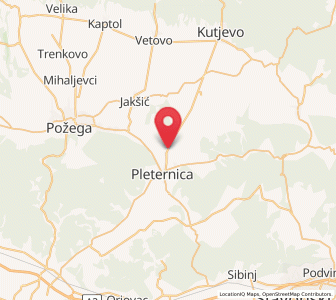 Map of Gradac, County of Požega-Slavonia