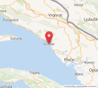 Map of Gradac, Split-Dalmatia