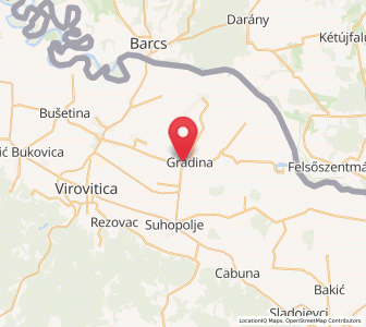 Map of Gradina, County of Virovitica-Podravina