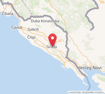 Map of Gruda, Dubrovnik-Neretva