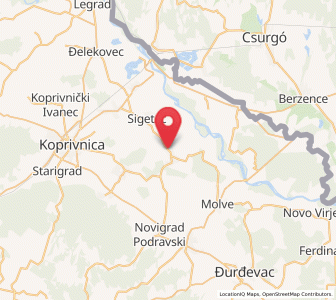 Map of Hlebine, County of Koprivnica-Križevci
