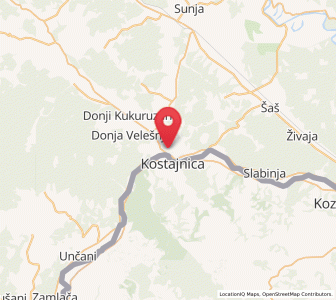 Map of Hrvatska Kostajnica, County of Sisak-Moslavina