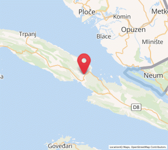 Map of Janjina, Dubrovnik-Neretva