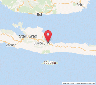Map of Jelsa, Split-Dalmatia