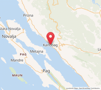 Map of Karlobag, County of Lika-Senj