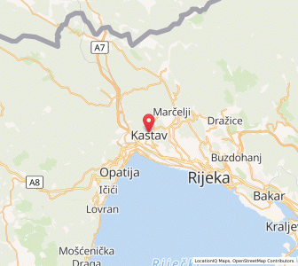 Map of Kastav, County of Primorje-Gorski Kotar