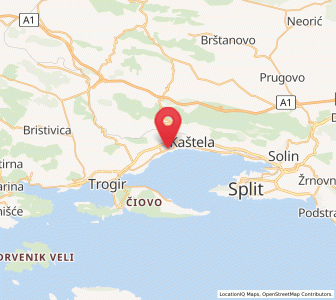 Map of Kaštel Novi, Split-Dalmatia