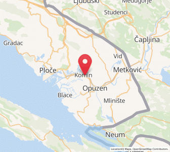 Map of Komin, Dubrovnik-Neretva